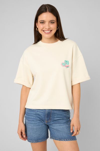 Sweat brod&eacute; manches courtes