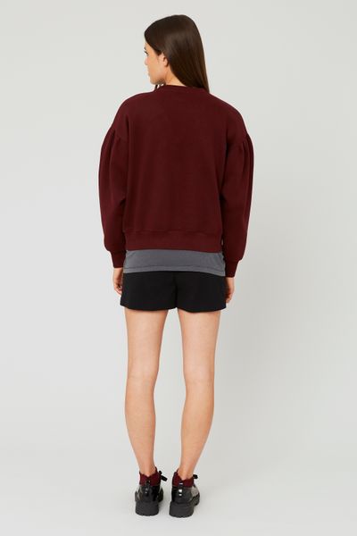 Sweat col rond imprimé flock