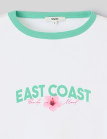 Baby tee &agrave; bords contrastants