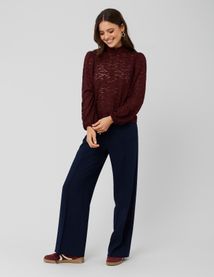 T-shirt col montant dentelle