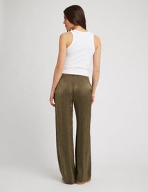 Pantalon satin plissé