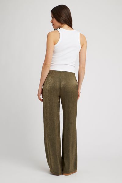 Pantalon satin plissé