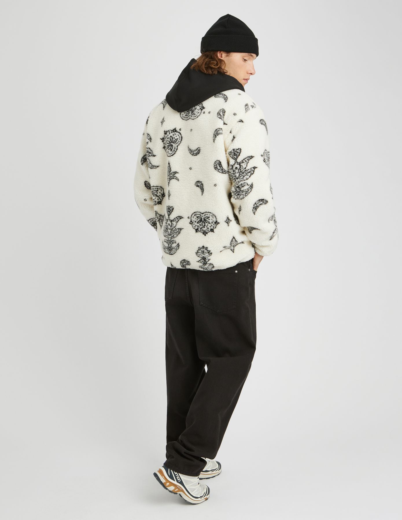 Veste zipp&eacute;e imprim&eacute;e sherpa