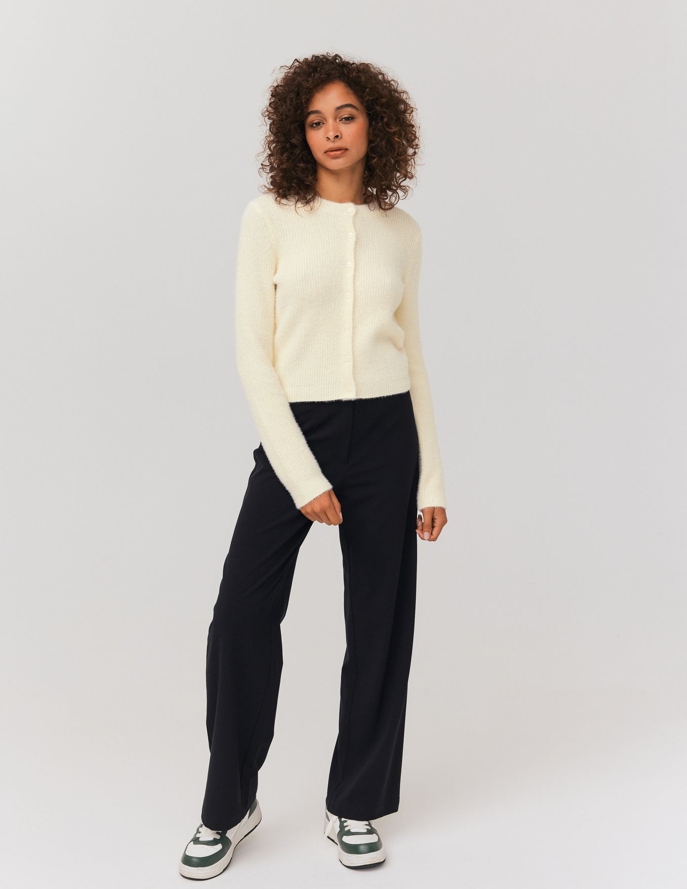 Gilet col rond fluffy