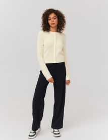 Gilet col rond fluffy