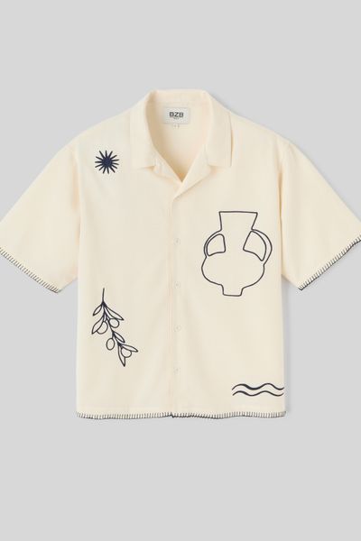 Chemise manches courtes brodée