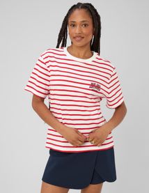 T-shirt ray&eacute; manches courtes