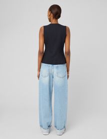 Gilet de costume asym&eacute;trique ray&eacute;