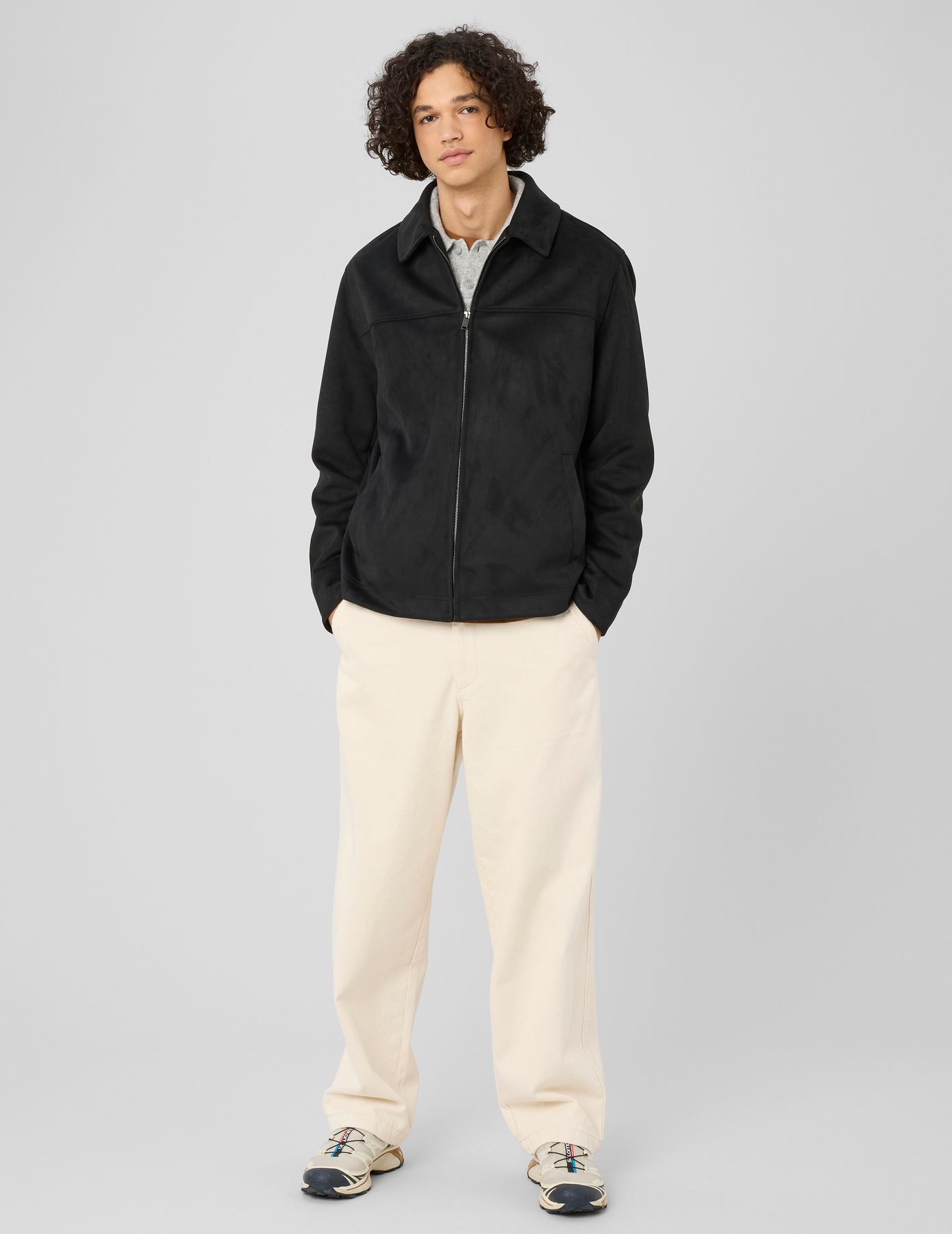 Veste zipp&eacute;e en su&eacute;dine
