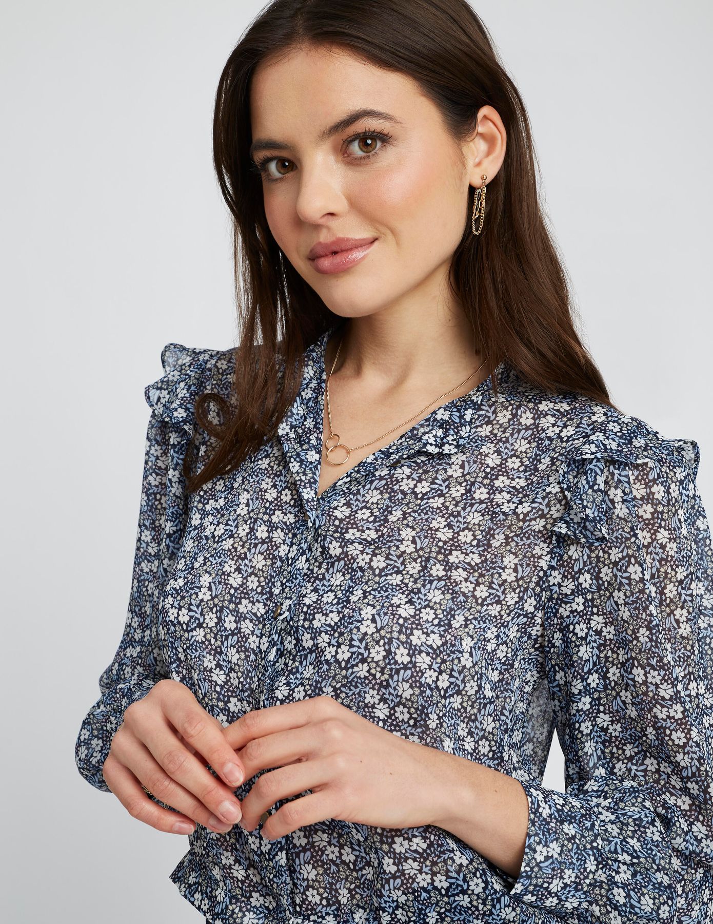 Chemise en voile imprimée