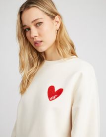 Sweat brodé patch bouclette