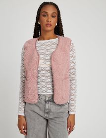 Gilet sans manches en sherpa