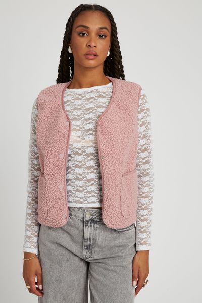 Gilet sans manches en sherpa