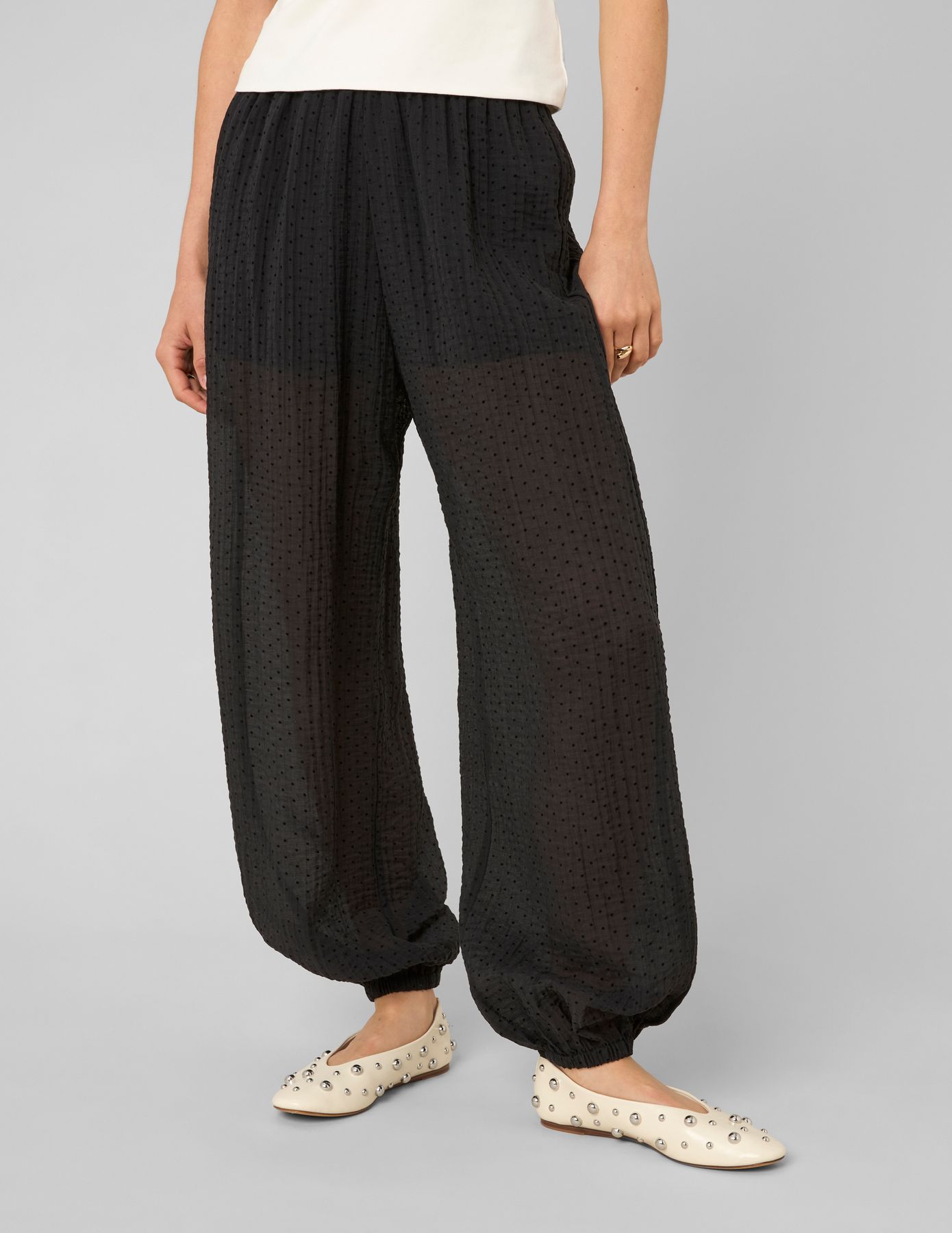 Pantalon bouffant plumetis