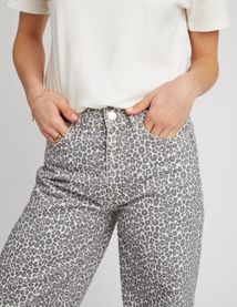 Jean wide leg imprimé léopard