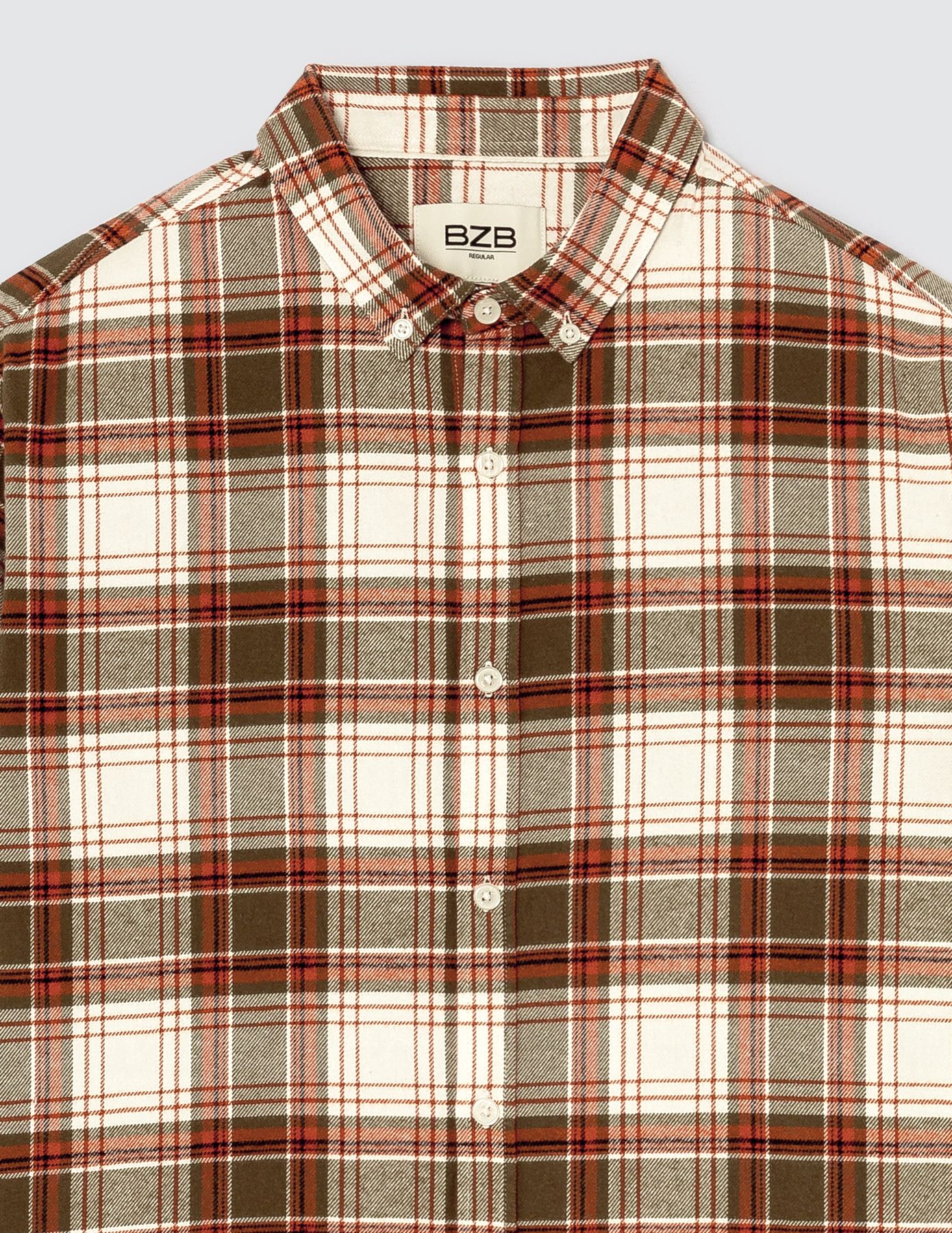 Chemise droite à carreaux