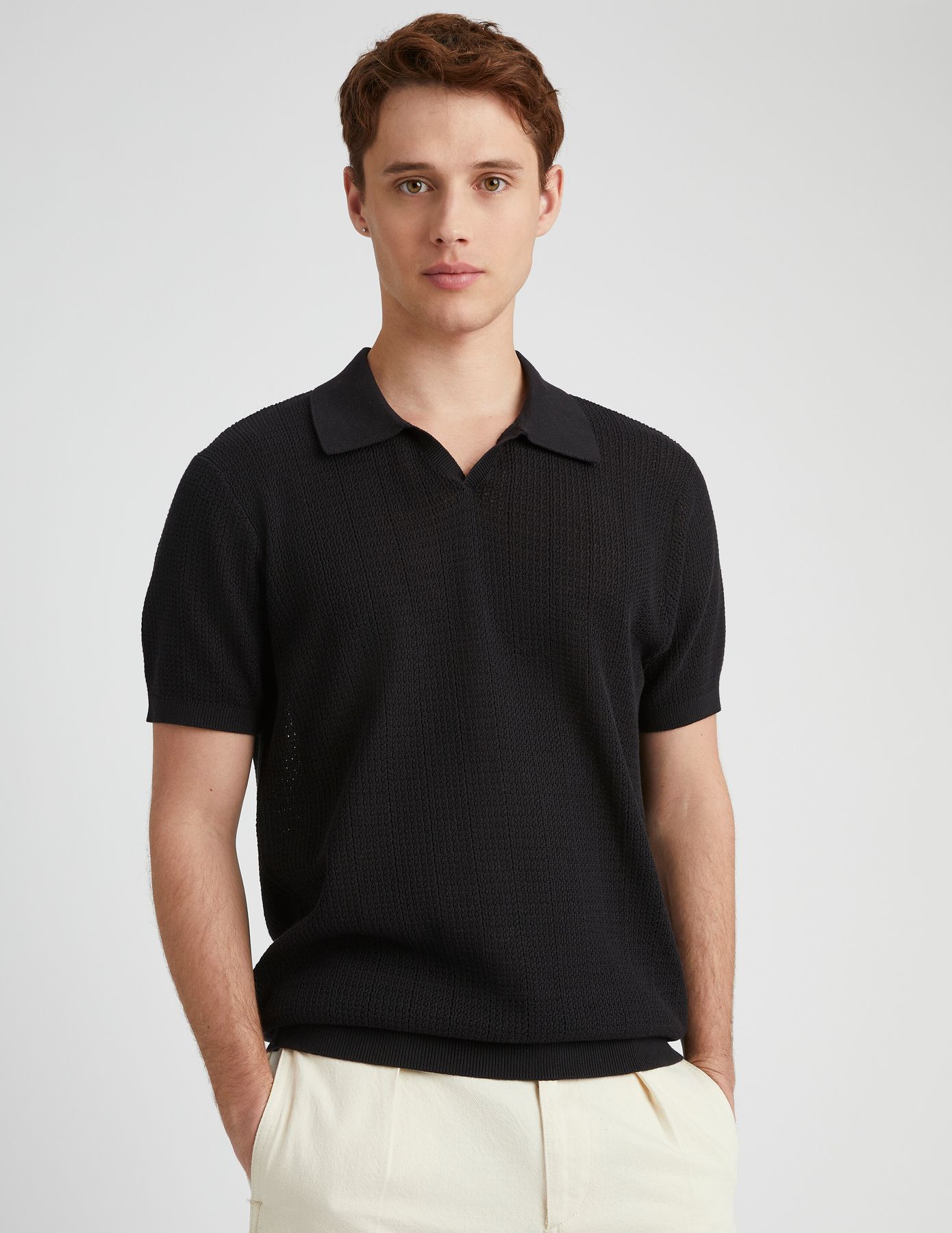 Polo maille ajourée
