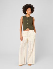 Pantalon broderie anglaise