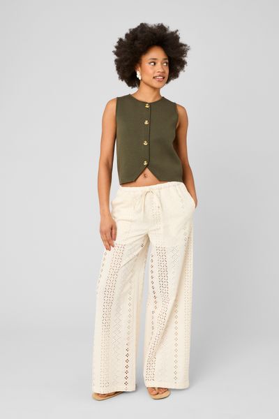 Pantalon broderie anglaise