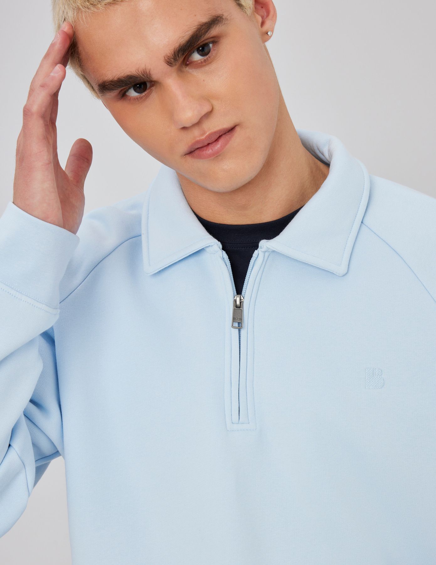 Sweat col polo zippé