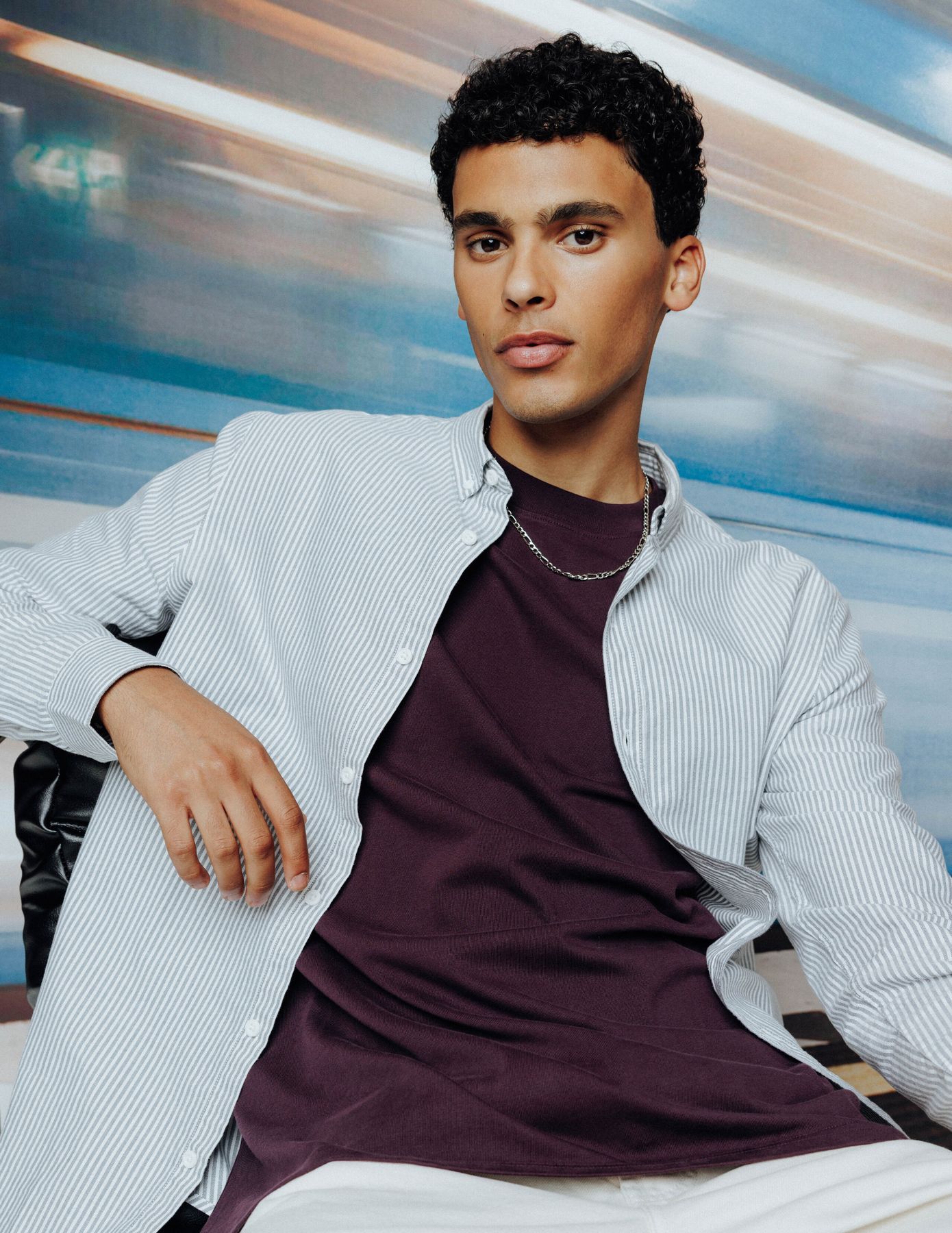 Chemise rayée droite