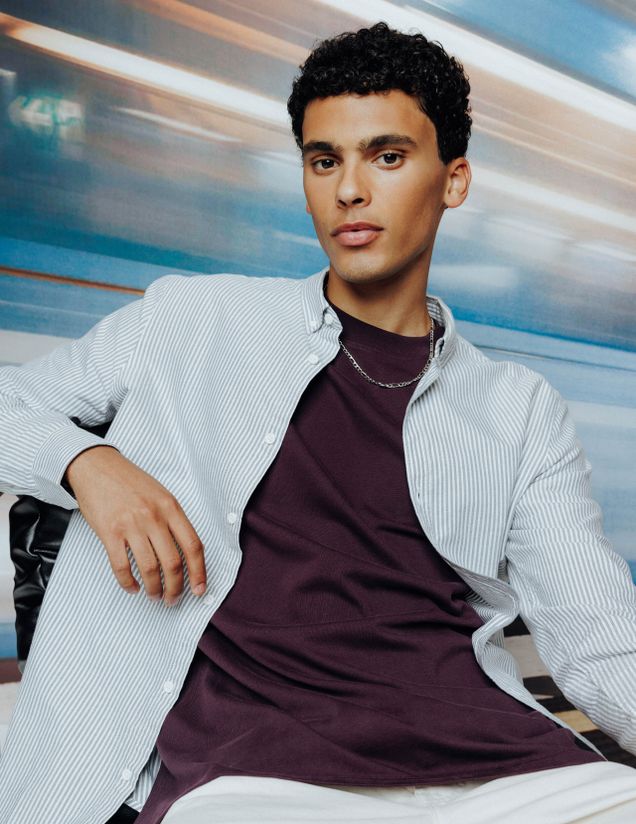 Chemise rayée droite