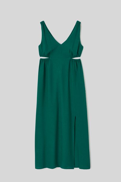 Robe longue col V