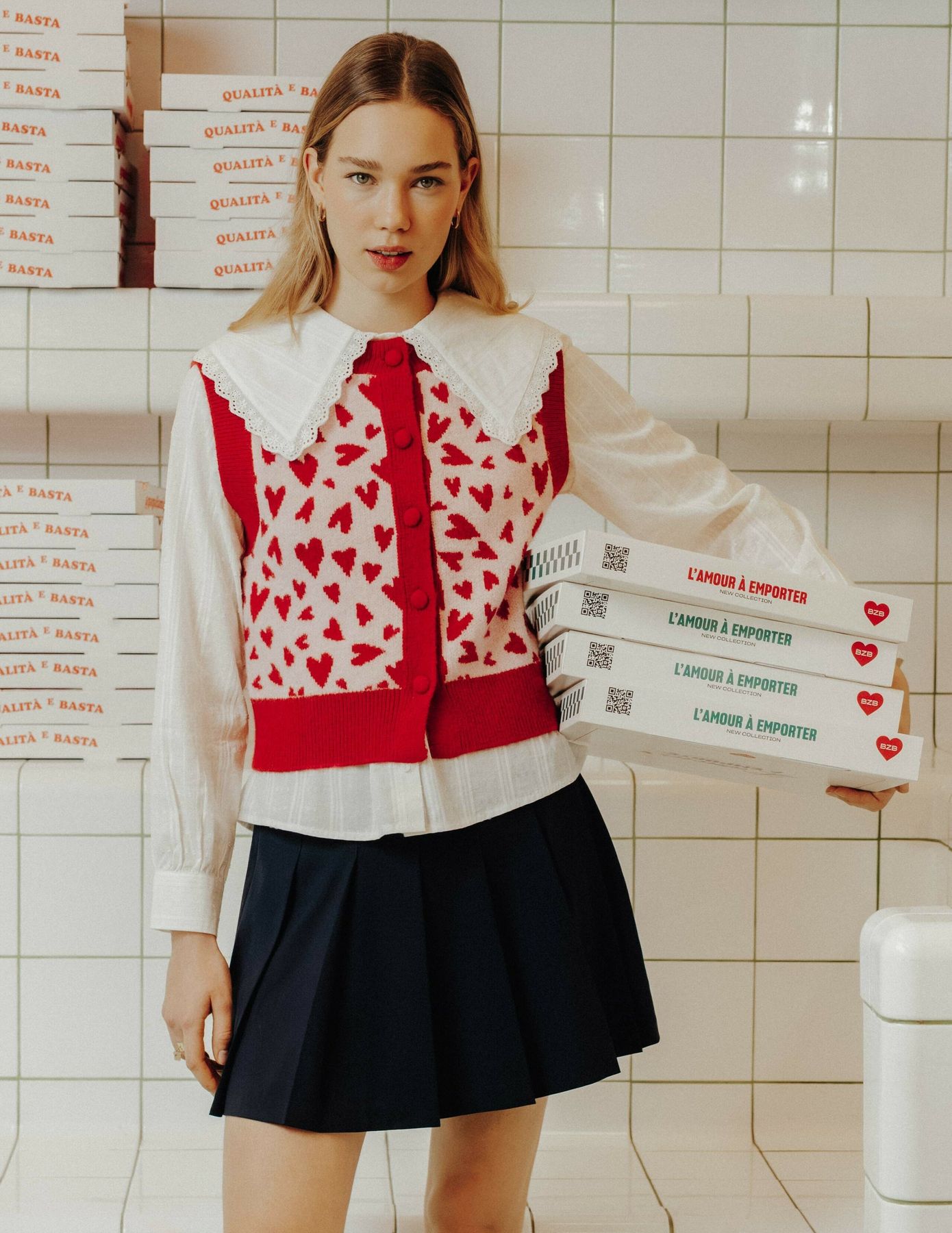 Gilet sans manche motif c&oelig;ur