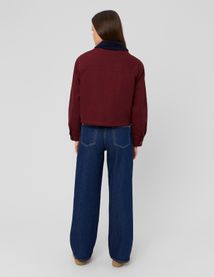 Veste en twill col velours