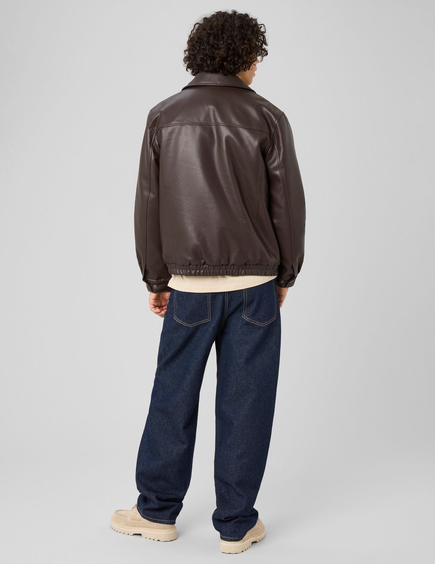 Blouson zipp&eacute; tissu enduit