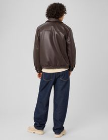 Blouson zipp&eacute; tissu enduit