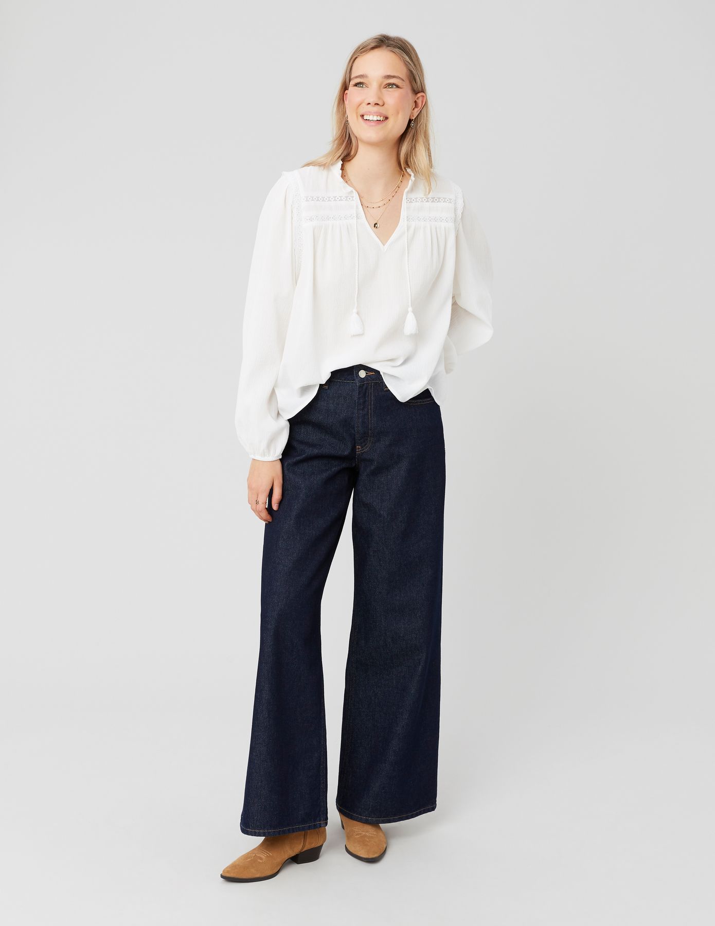 Blouse fluide en crépon