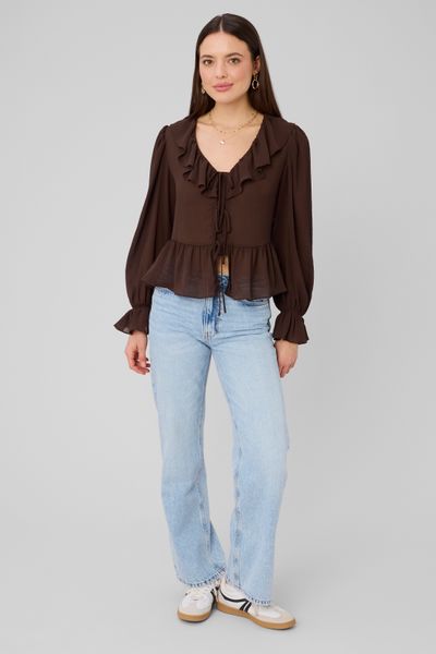 Blouse &agrave; volants