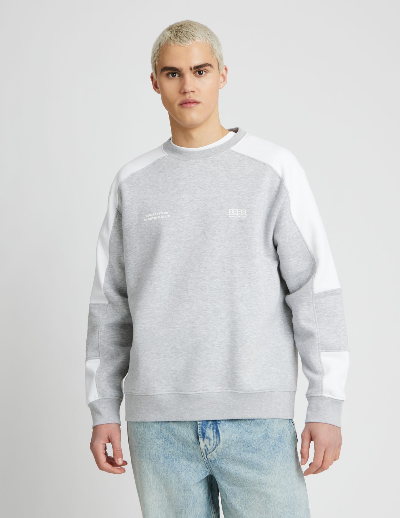 Sweat col rond colorblock