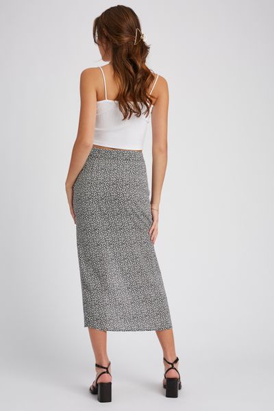 Jupe longue imprim&eacute;e &agrave; fronces