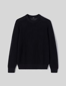 Pull col rond maille ajourée