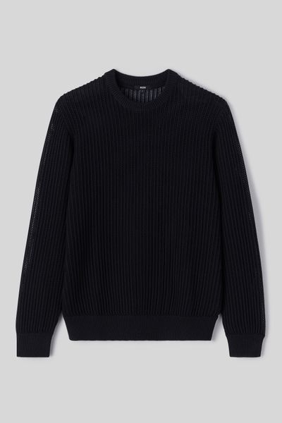 Pull col rond maille ajourée