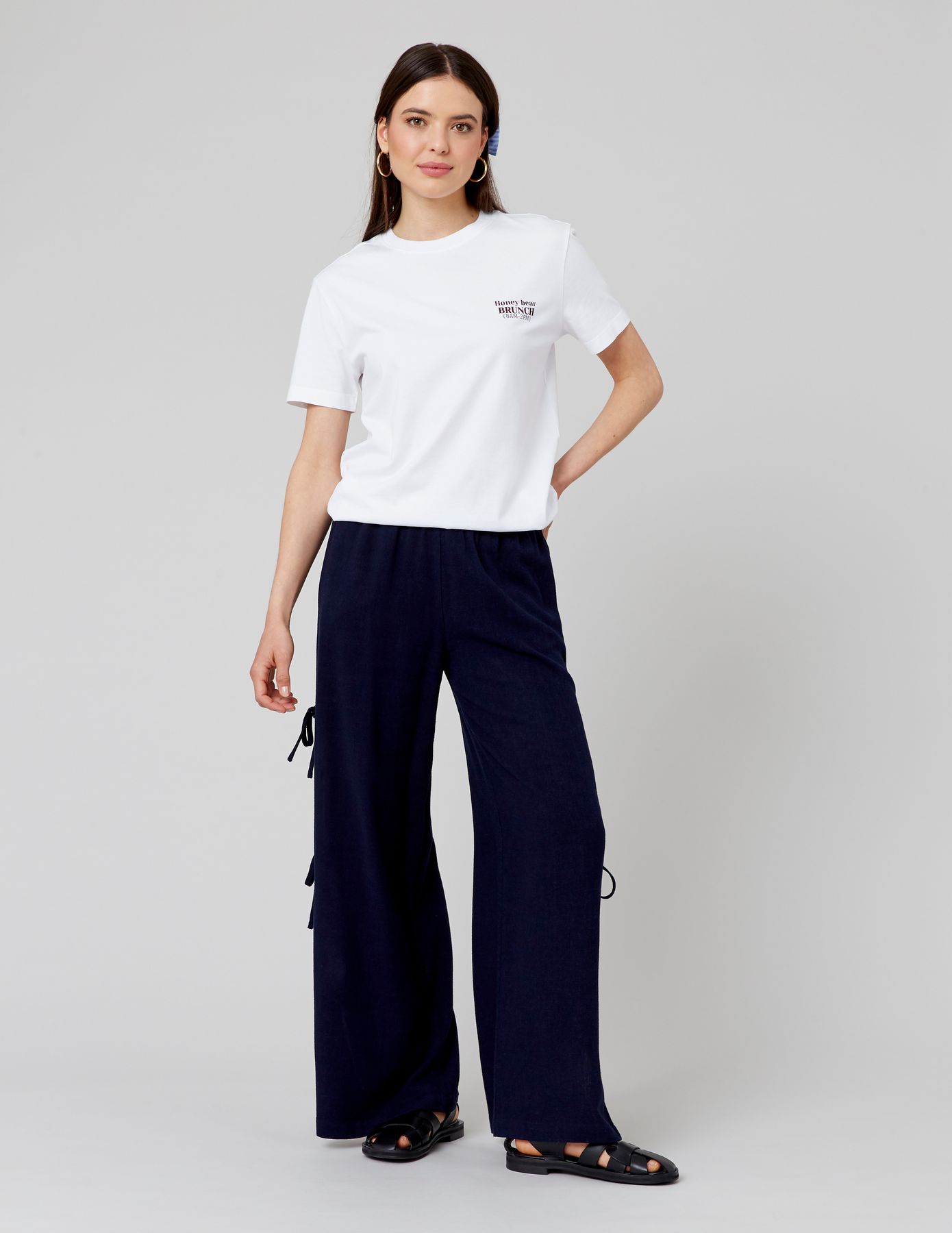 Pantalon fluide avec noeuds