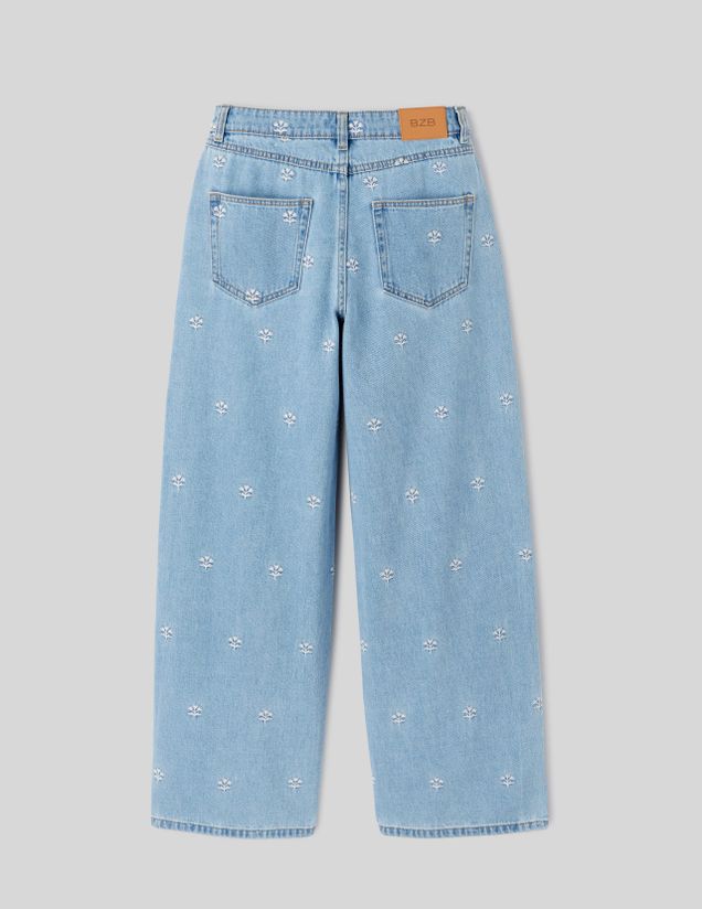 Jean wide leg brodé