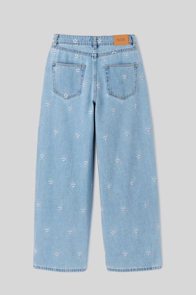 Jean wide leg brodé