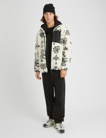 Veste zipp&eacute;e imprim&eacute;e sherpa