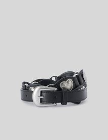 Ceinture western avec cœur en métal
