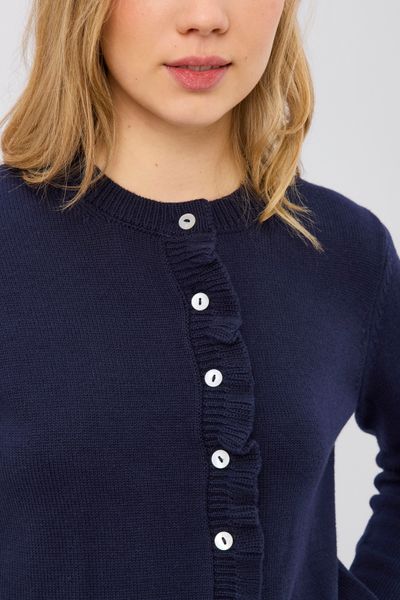 Gilet boutonn&eacute; &agrave; volants