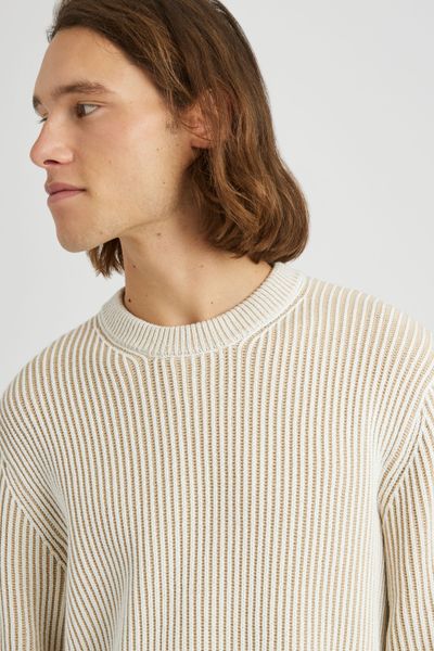 Pull côtelé bicolore