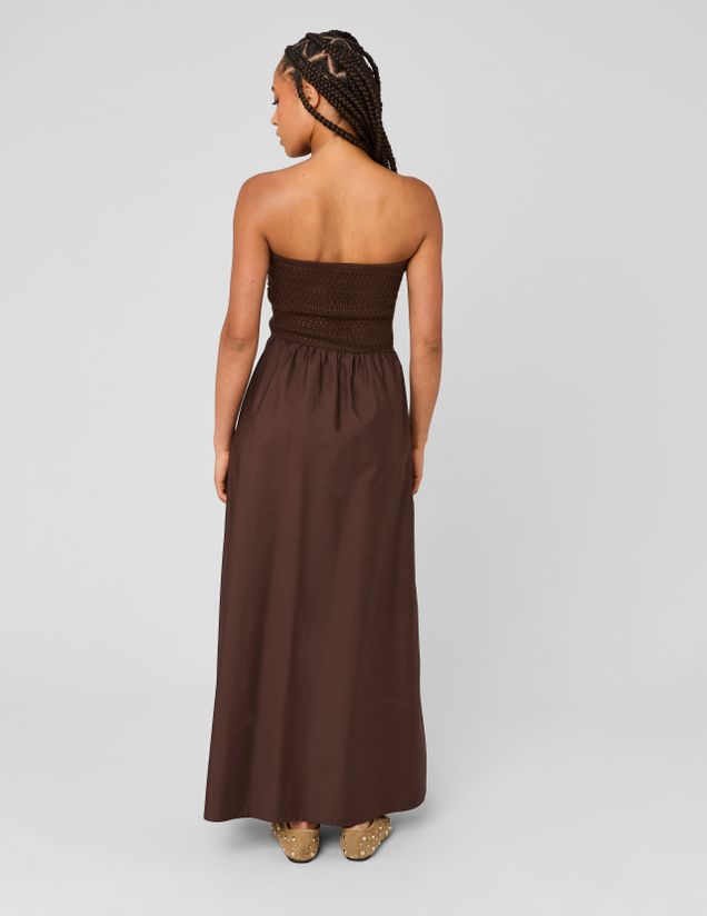 Robe bustier bi-mati&egrave;re