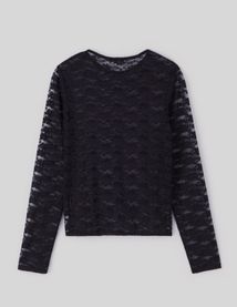T-shirt dentelle manches longues