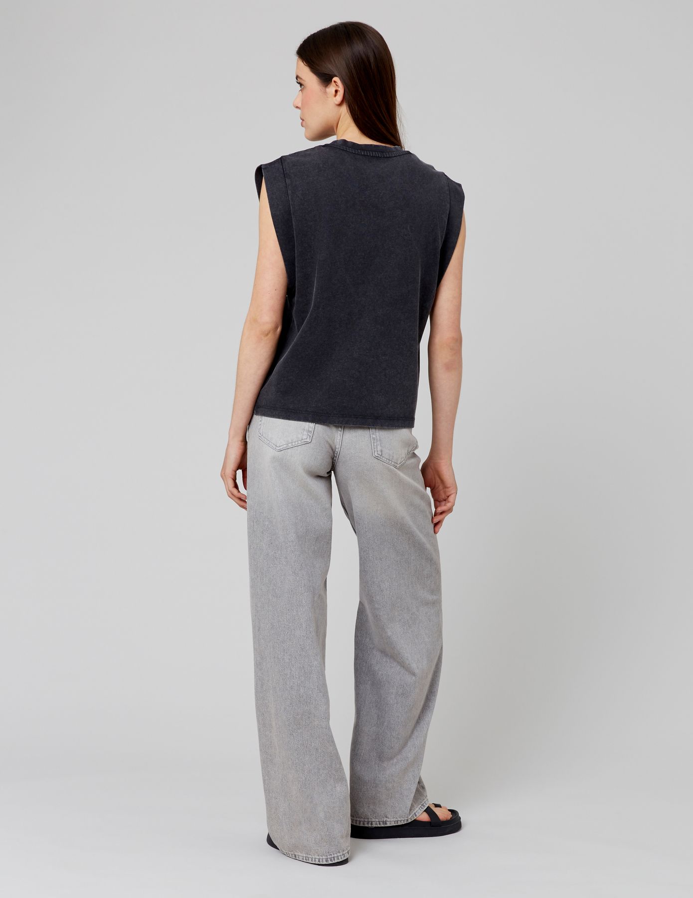 T-shirt sans manches à strass