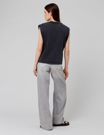 T-shirt sans manches à strass