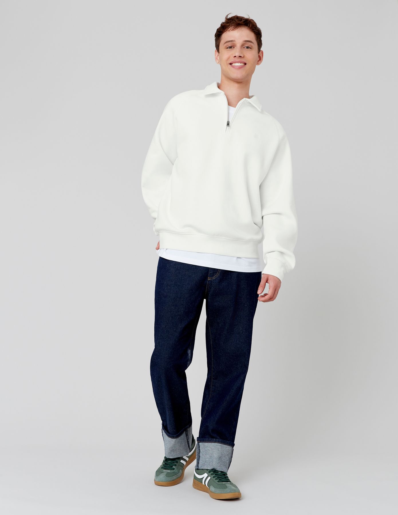 Sweat col polo zippé