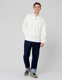 Sweat col polo zippé
